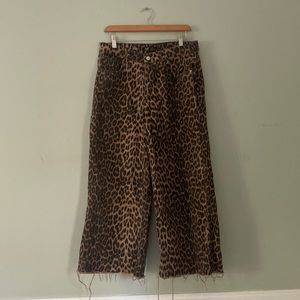 ZARA wide leg cheetah jeans